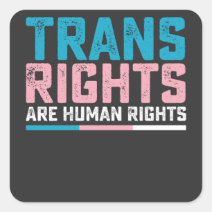 Sticker Carré Les droits transgenres LGBT Pride sont des droits 
