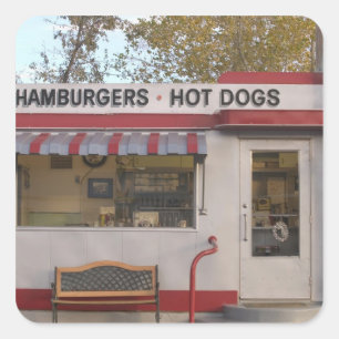 Sticker Carré Les Etats-Unis, Arizona, Bisbee : Motel louche de