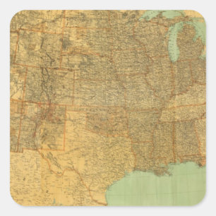 Sticker Carré Les Etats-Unis et les territoires