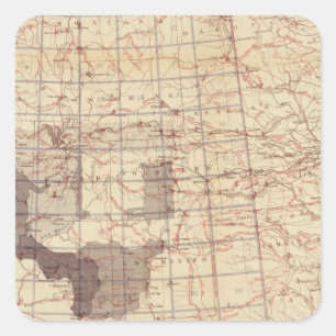 Sticker Carré Les Etats-Unis progressent carte des itinéraires