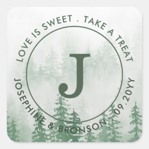Sticker Carré Les Evergreens dans la forêt de brouillard Favor