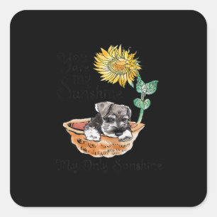 Sticker Carré Les femmes vous êtes mon soleil Schnauzer Sunflow