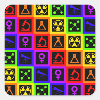 Sticker Carré Les filles en science