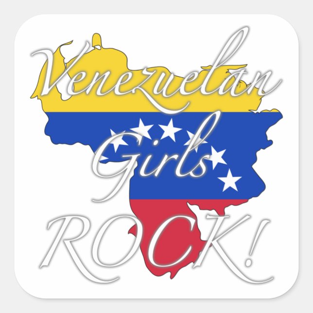 Sticker Carré Les filles vénézuéliennes Rock ! (Devant)