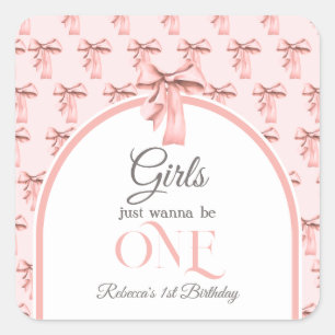 Sticker Carré Les filles veulent juste être un garçon rose premi