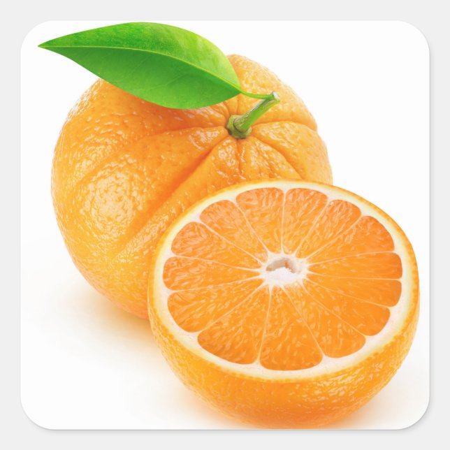 Sticker Carré Les fruits orange (Devant)