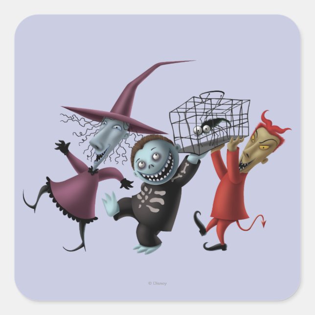 Sticker Carré Les Garçons d'Oogie | Verrouillage, choc et tonnea (Devant)