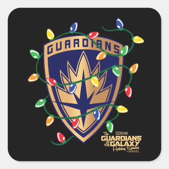 Sticker Carré Les Gardiens de la Galaxie Logo & Lumières (Devant)