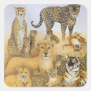 Sticker Carré Les grands chats