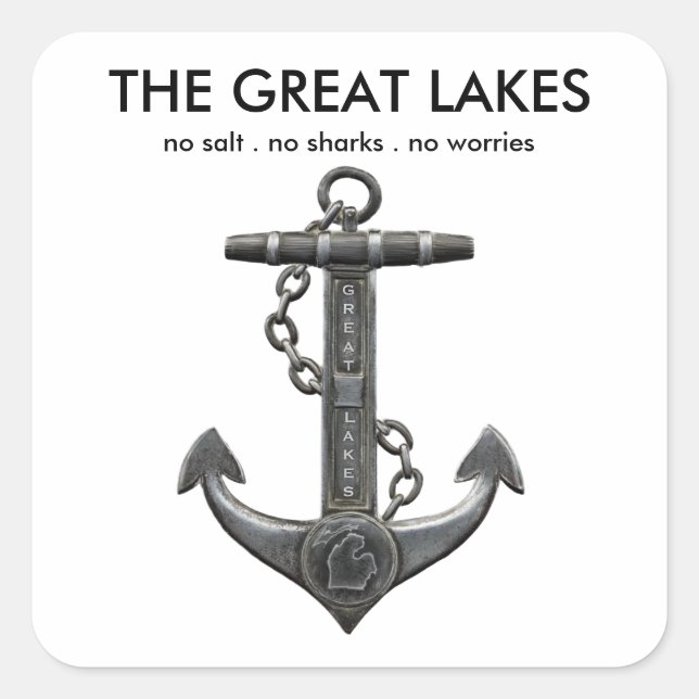 Sticker Carré Les Grands Lacs, conception d'ancrages nautiques (Devant)