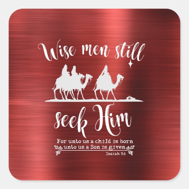 Sticker Carré Les Hommes Sages Lui Demandent Encore Noël (Devant)
