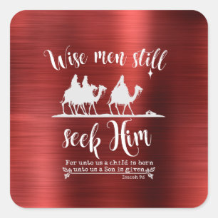 Sticker Carré Les Hommes Sages Lui Demandent Encore Noël