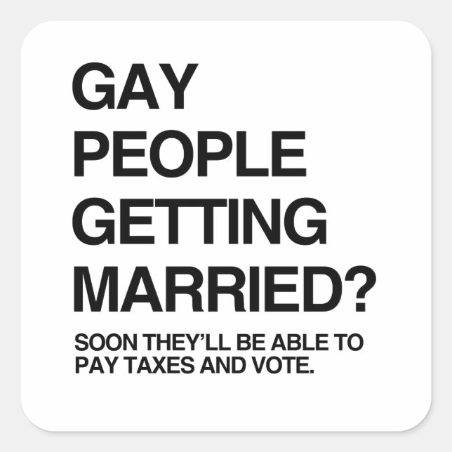 STICKER CARRÉ LES HOMOSEXUELS SE MARIENT (Devant)
