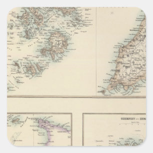 Sticker Carré Les Îles Anglo-Normandes, les îles de Scilly, et