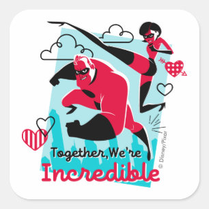Sticker Carré Les Incroyables   Nous sommes incroyables Valentin