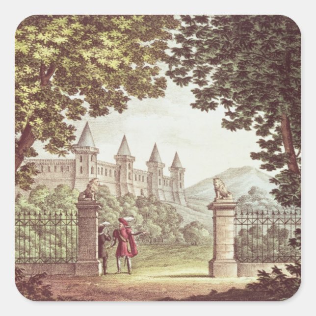 Sticker Carré Les jardins du château de Windsor (Devant)