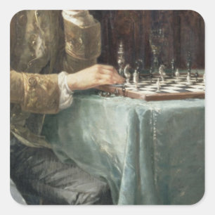 Sticker Carré Les joueurs d'échecs, 1887