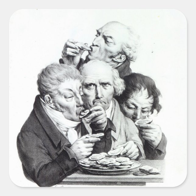 Sticker Carré Les Mangeurs d'Huitres, 1825 (Devant)