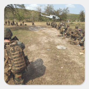 Sticker Carré Les marines des USA fournissent la sécurité comm