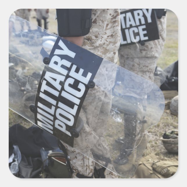 Sticker Carré Les Marines et les Marines américains ont des engi (Devant)