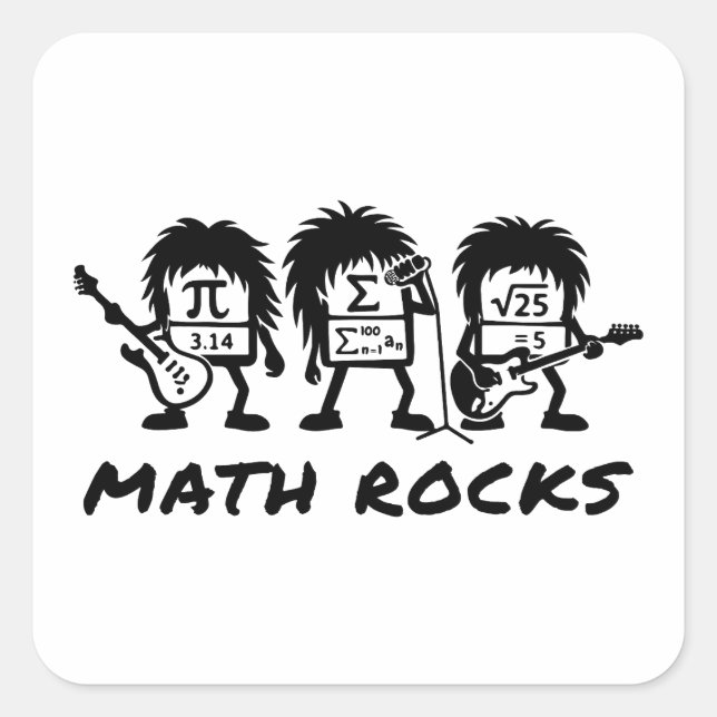Sticker Carré Les maths détonnent Humour de groupe de rock acadé (Devant)