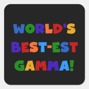 Sticker Carré Les meilleurs cadeaux Gamma Bright Colors du monde