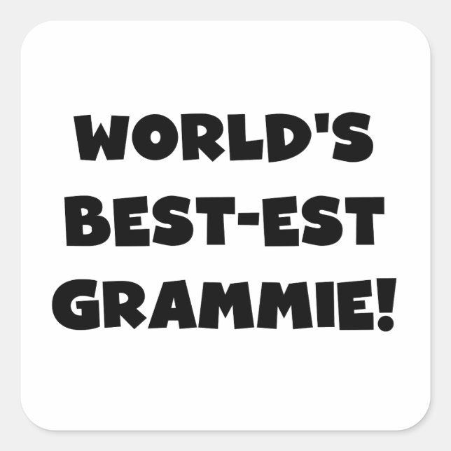 Sticker Carré Les meilleurs cadeaux Grammie Noir ou Blanc du mon (Devant)