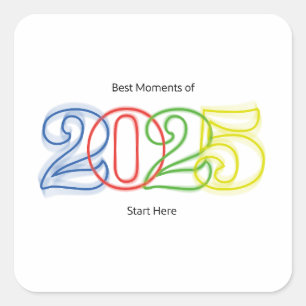 Sticker Carré Les meilleurs moments de 2025 Commencez ici