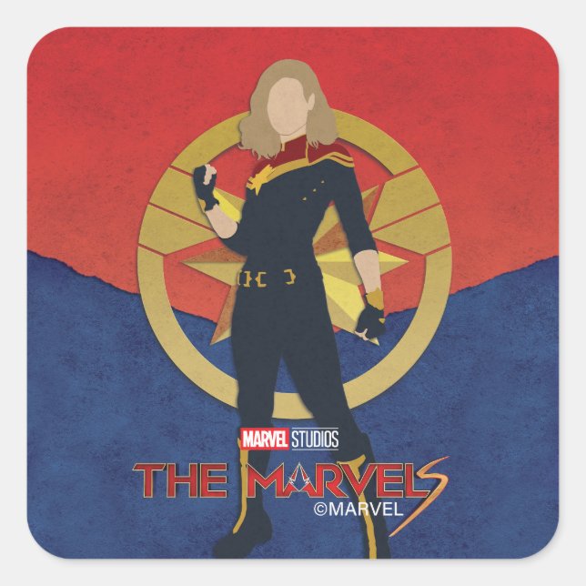 Sticker Carré Les Merveilles Capitaine Marvel Cutout Graphique (Devant)