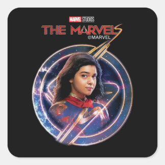 Sticker Carré Les merveilles Mme Marvel Insigne Cercle