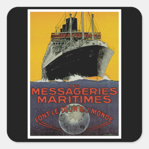 Sticker Carré Les Messageries Maritimes