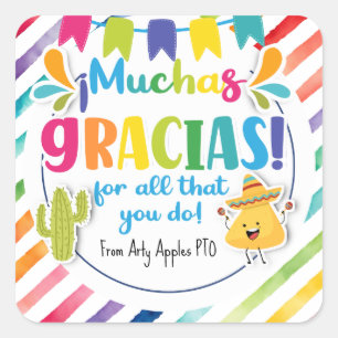 Sticker Carré Les muchas mexicains gracias pour ce que vous fait