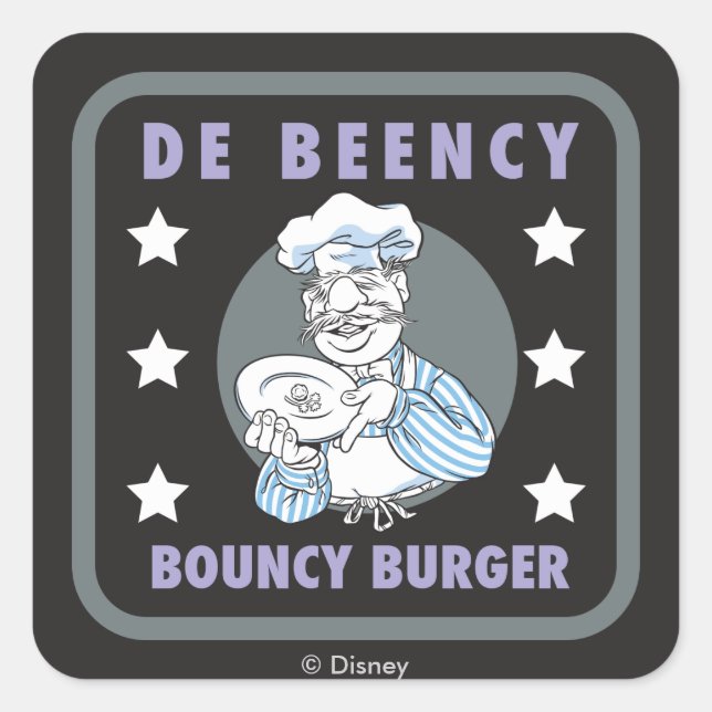 Sticker Carré Les Muppets | Logo De Beency Bouncy Burger (Devant)