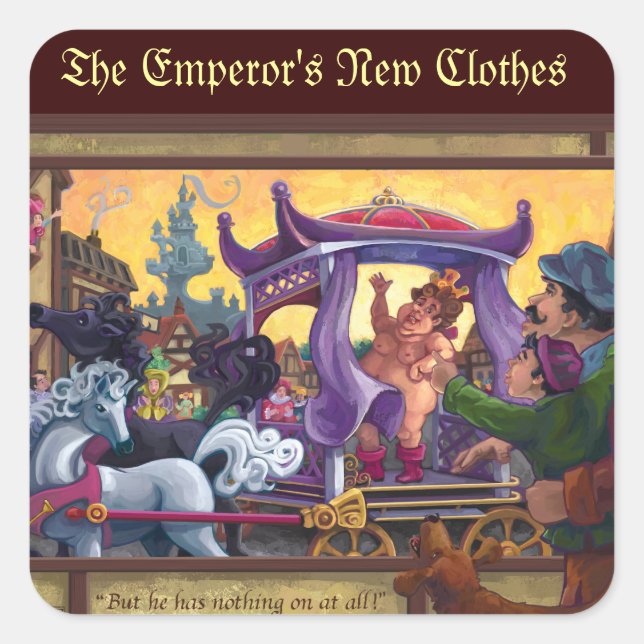 Sticker Carré Les nouveaux vêtements de l'empereur (Devant)