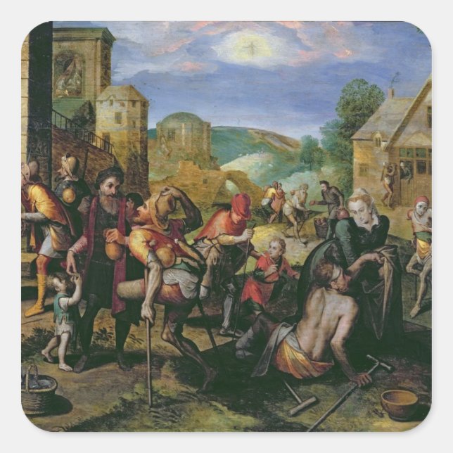 Sticker Carré Les oeuvres de la miséricorde (Devant)