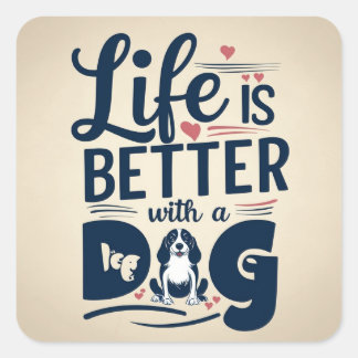 Sticker Carré Les pattes font la vie