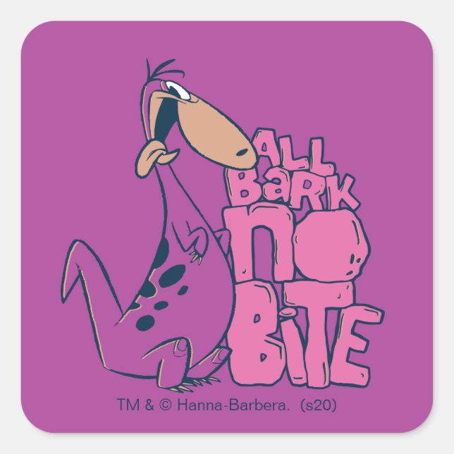 Sticker Carré Les Pierrafeu | Dino - Tout l'écorce sans morsure (Devant)