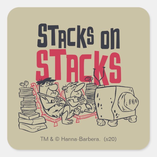 Sticker Carré Les Pierrafeu | Fred & Barney - Stacks on Stacks (Devant)