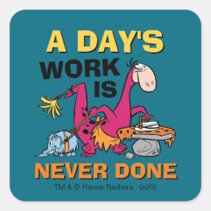 Sticker Carré Les Pierrafeu  Maison de nettoyage de Dino