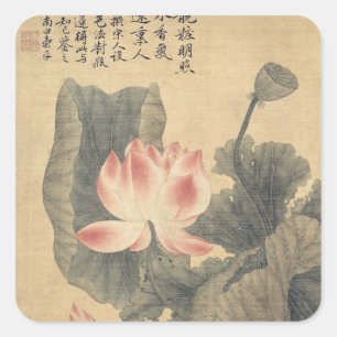 Sticker Carré Les pivoines