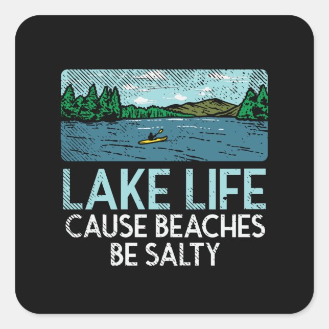 Sticker Carré Les plages salées Lake Life (Devant)