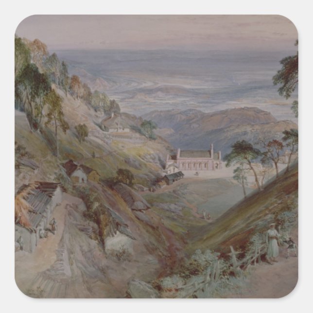 Sticker Carré Les Plaines, Église Landour, Mussoorie, 1884 (Devant)