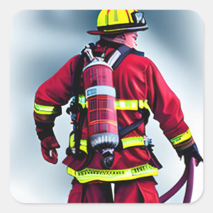 Sticker Carré Les pompiers ont généré de l'art