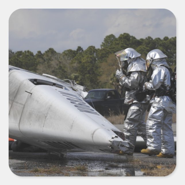 Sticker Carré Les pompiers répondent sur place (Devant)