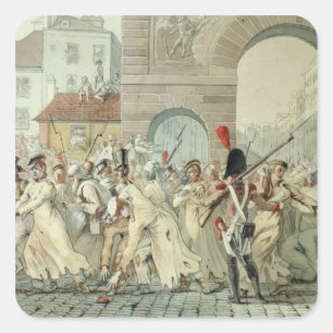 Sticker Carré Les prisonniers russes ont défilé sur le bouleva