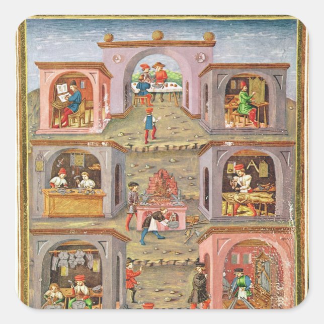 Sticker Carré Les professions (Devant)