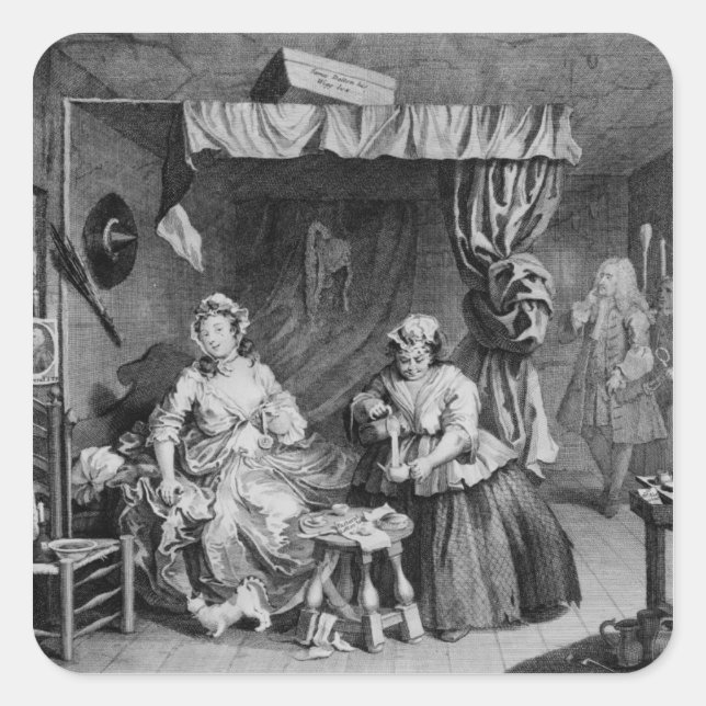 Sticker Carré Les progrès d'A Harlot (Devant)