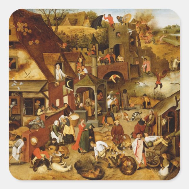 Sticker Carré Les proverbes flamands (Devant)