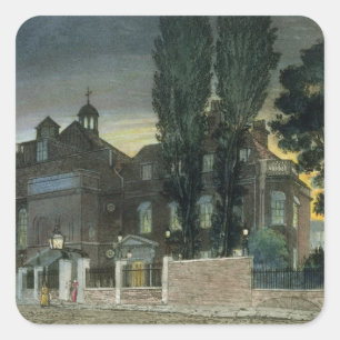 Sticker Carré Les puits de Sadler, 1826 (gravure colorée)