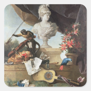 Sticker Carré Les quatre continents : L'Europe, 1722 (huile sur